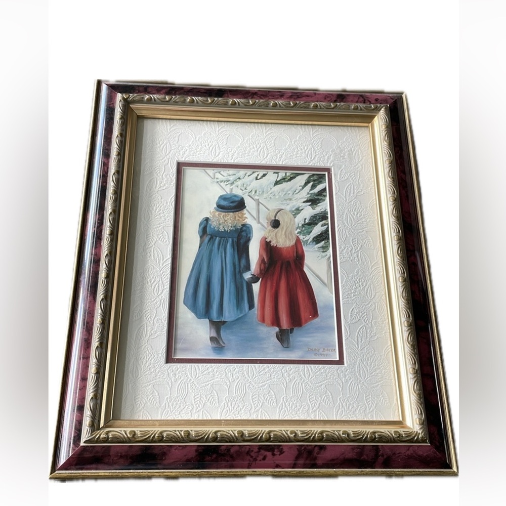 Dawn Baker  SISTERS Framed 1997 Print .